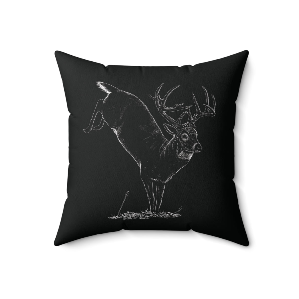 Jumping Buck Camp Throw Pillow
