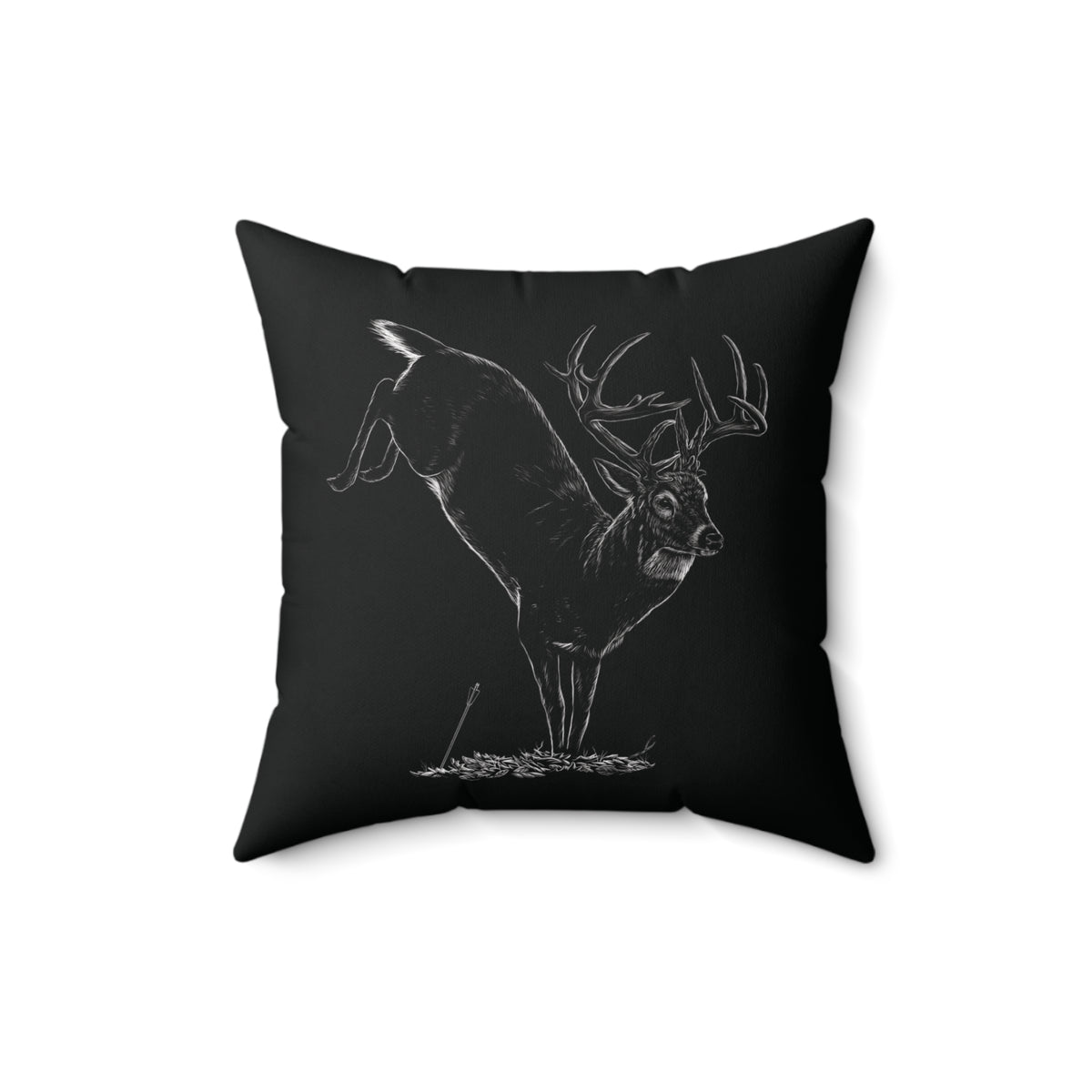 Jumping Buck Camp Throw Pillow