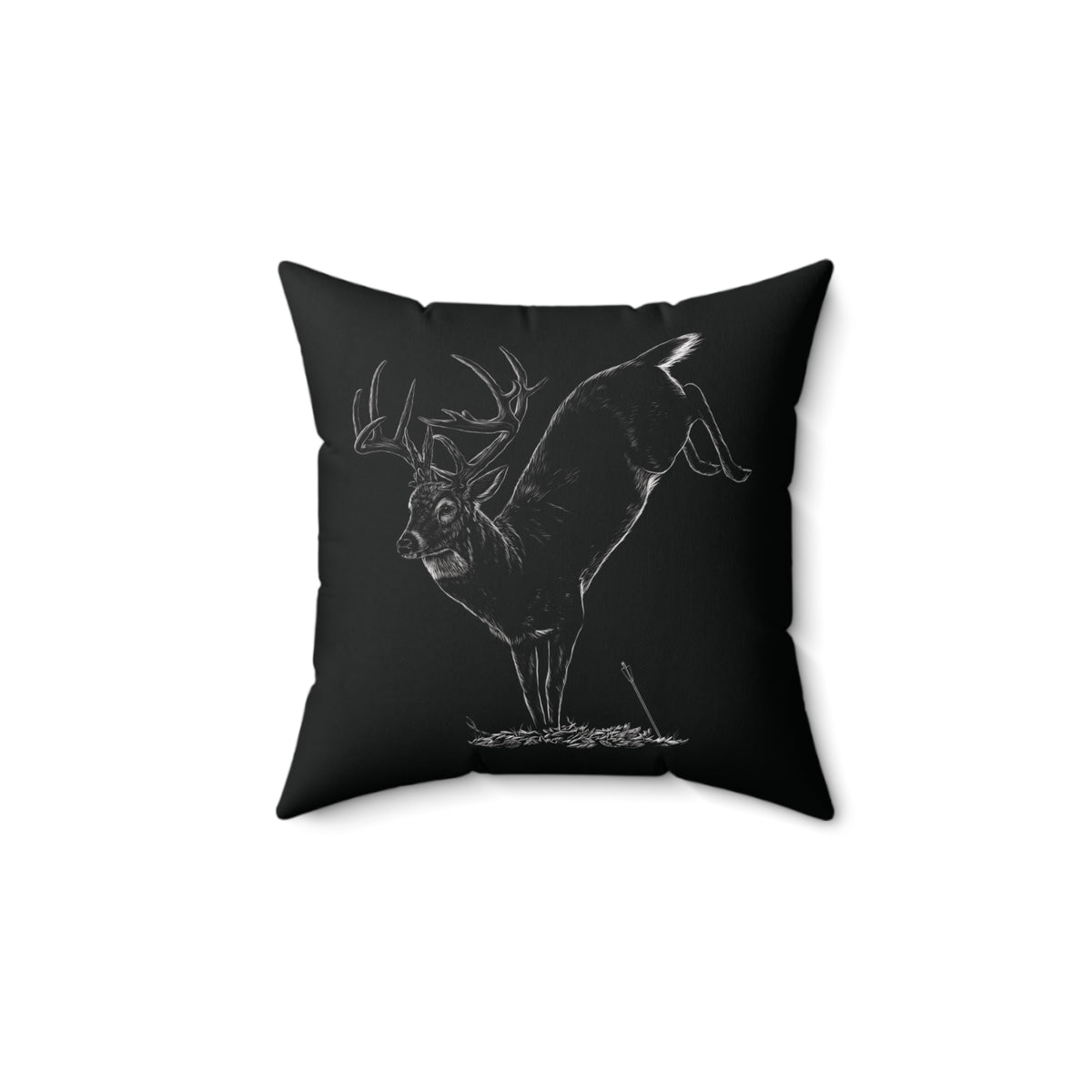 Jumping Buck Camp Throw Pillow