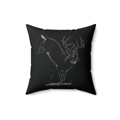 Jumping Buck Camp Throw Pillow