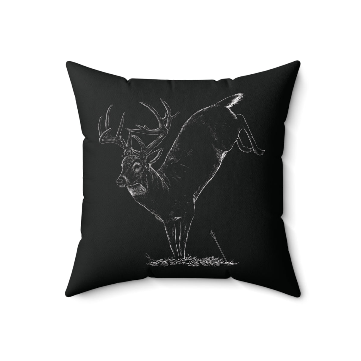 Jumping Buck Camp Throw Pillow