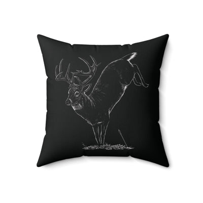 Jumping Buck Camp Throw Pillow
