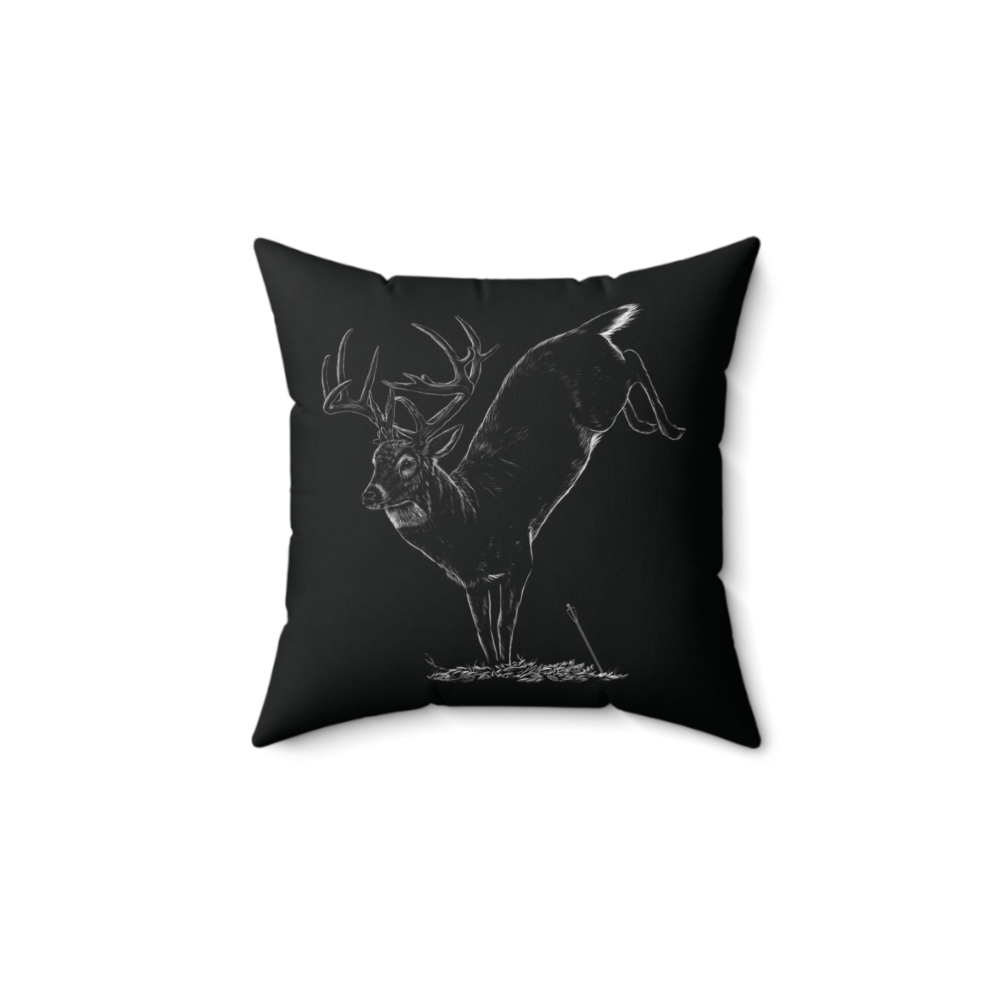 Jumping Buck Camp Throw Pillow