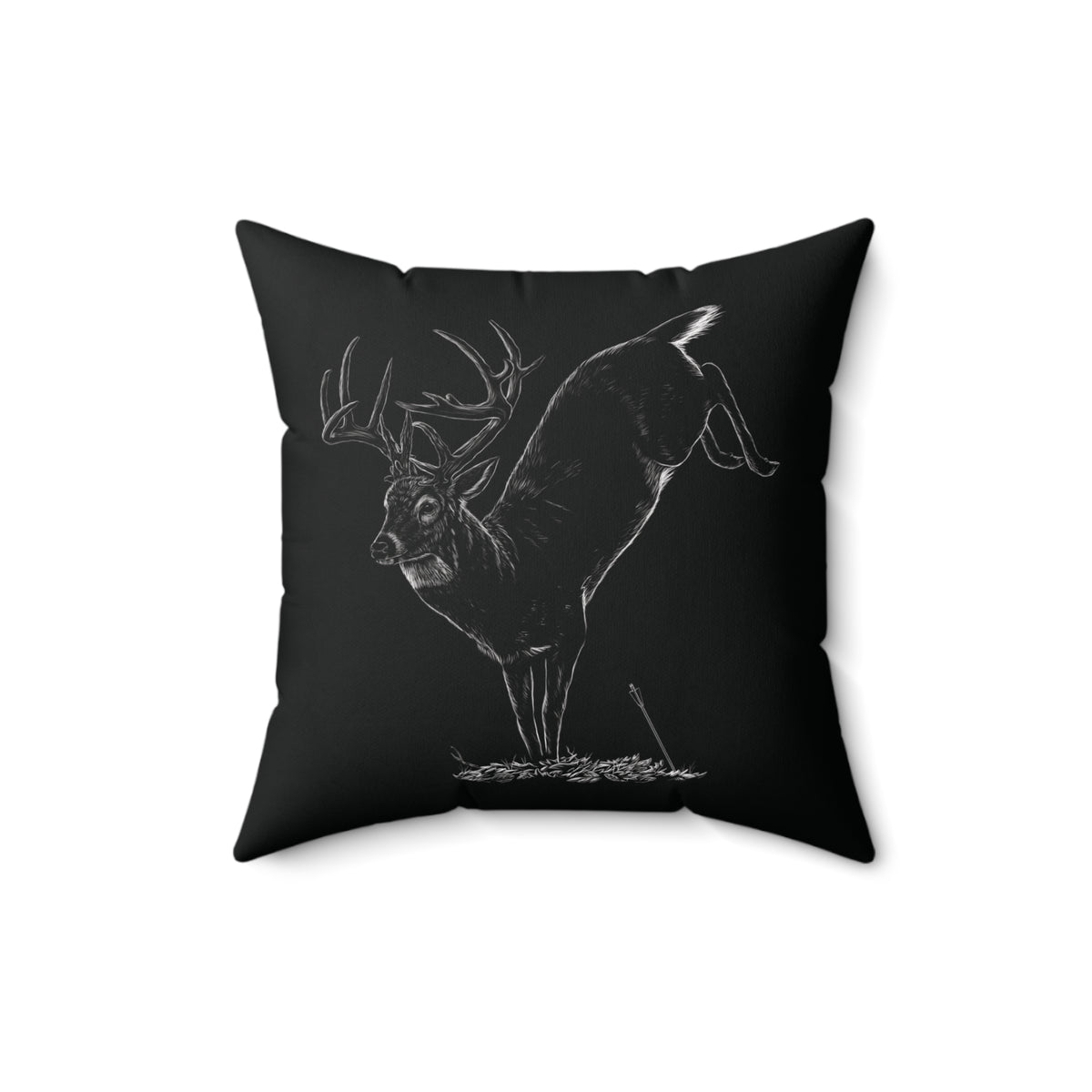 Jumping Buck Camp Throw Pillow