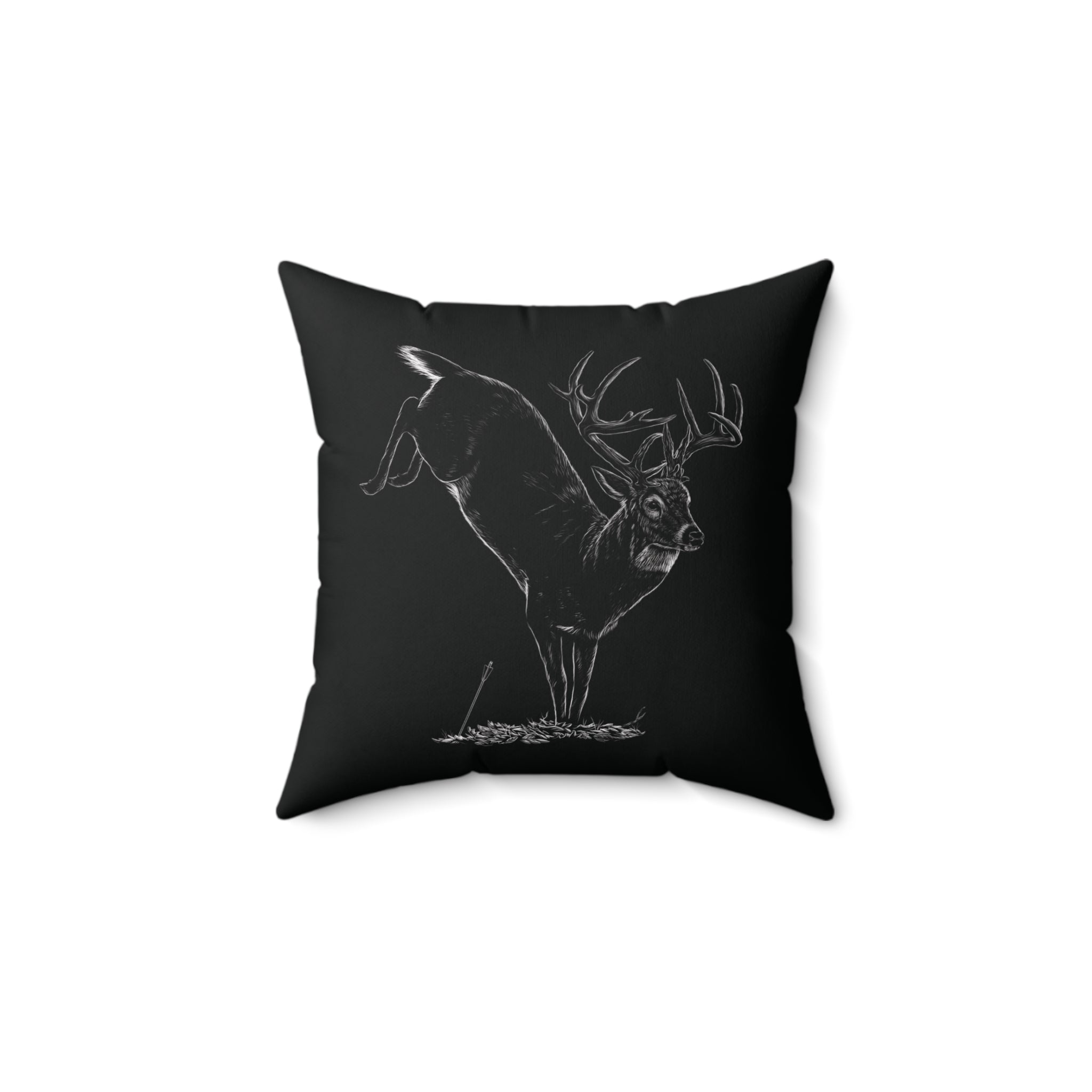 Jumping Buck Camp Throw Pillow